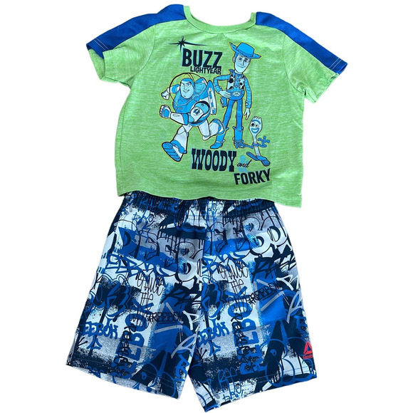 Disney Pixar Toy Story and Reebok Boys’ Outfit 2 pieces Sz 4T Gently used - Picture 1 of 8